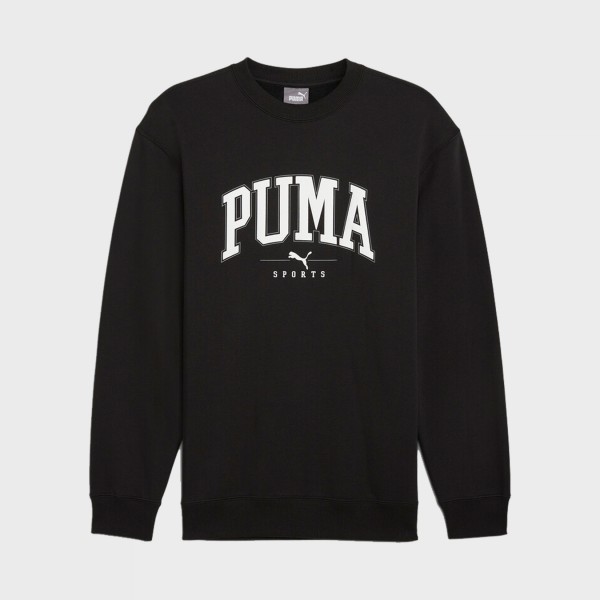 Puma Squad Crew Neck Fleece Chest Catlogo Ανδρικη Φουτερ Μαυρο