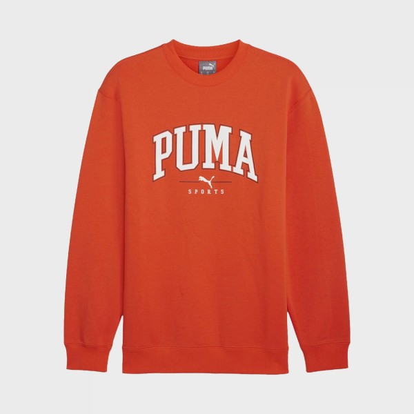 Puma Squad Crew Neck Fleece Chest Catlogo Ανδρικη Φουτερ Πορτοκαλι