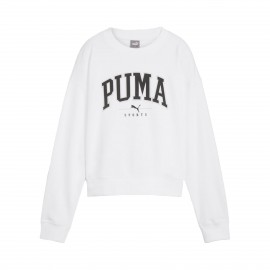 Puma Squad Crew Neck Big Log Relaxed Γυναικεια Μπλουζα Λευκη