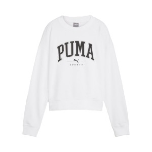 Puma Squad Crew Neck Big Log Relaxed Γυναικεια Μπλουζα Λευκη