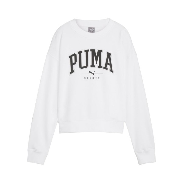 Puma Squad Crew Neck Big Log Relaxed Γυναικεια Μπλουζα Λευκη