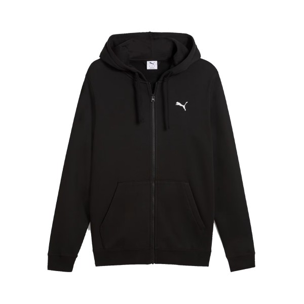 Puma Essential Small Logo Full Zip Hooded Fleece Ανδρικη Ζακετα Μαυρη