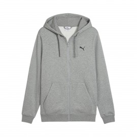 Puma Essential Small Logo Full Zip Hooded Fleece Ανδρικη Ζακετα Γκρι