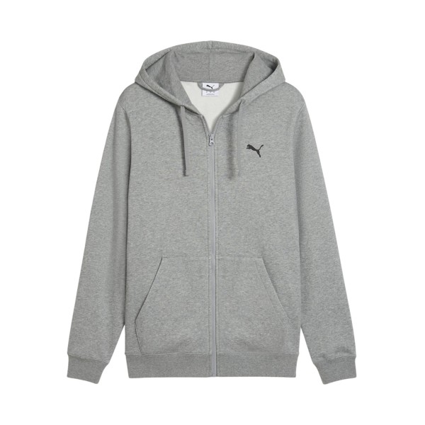 Puma Essential Small Logo Full Zip Hooded Fleece Ανδρικη Ζακετα Γκρι