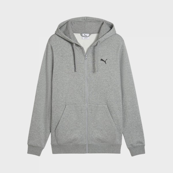 Puma Essential Small Logo Full Zip Hooded Fleece Ανδρικη Ζακετα Γκρι