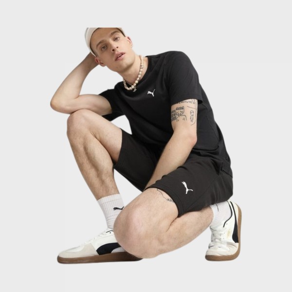 Puma Essentials 10 Inches Small Puma Logo Ανδρικη Βερμουδα Μαυρη