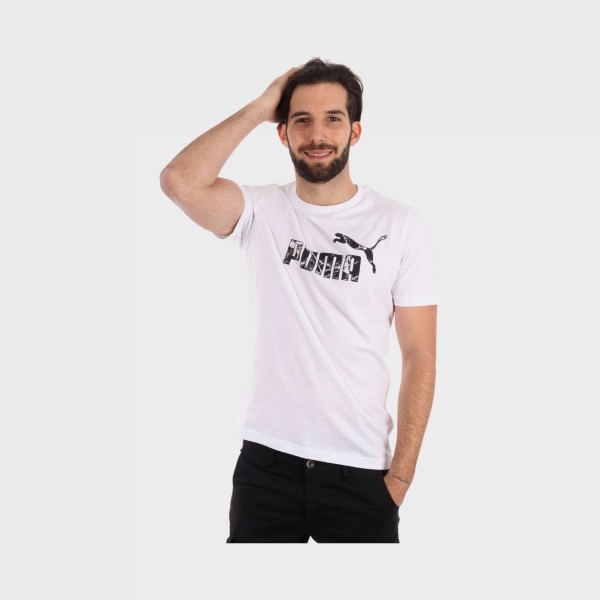 Puma Graphics no 1 Logo On Chest Ανδρικη Μπλουζα Λευκη