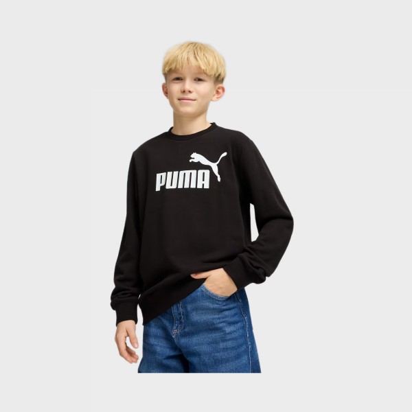 Puma Ess NO1 Logo Crew Neck Παιδικη Φουτερ Μαυρη