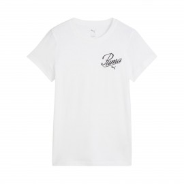 Puma Essentials Script Classic Fit Γυναικεια Μπλουζα Λευκη