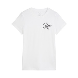 Puma Essentials Script Classic Fit Γυναικεια Μπλουζα Λευκη