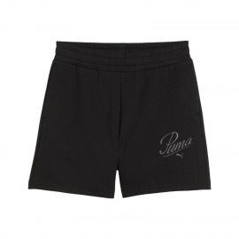 Puma Essentials Script High Waist 5 Inches Γυναικεια Βερμουδα Μαυρη