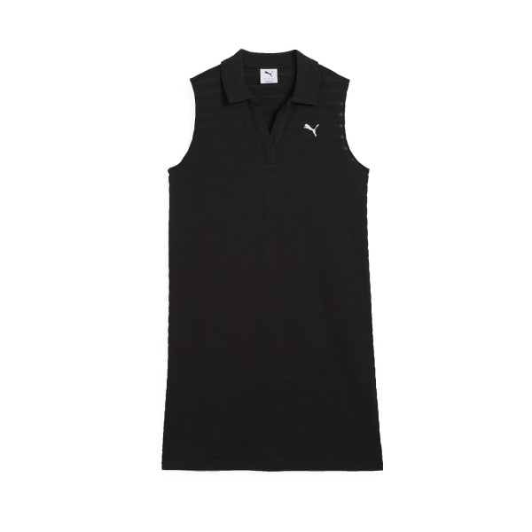 Puma Essentials Elevated Relaxed Structured Polo Αμανικο Γυναικειο Φορεμα Μαυρο