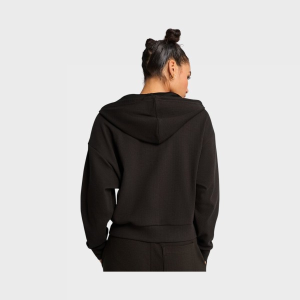 Puma HER Comfort Crop Hooded Laid Back Γυναικεια Ζακετα Μαυρη