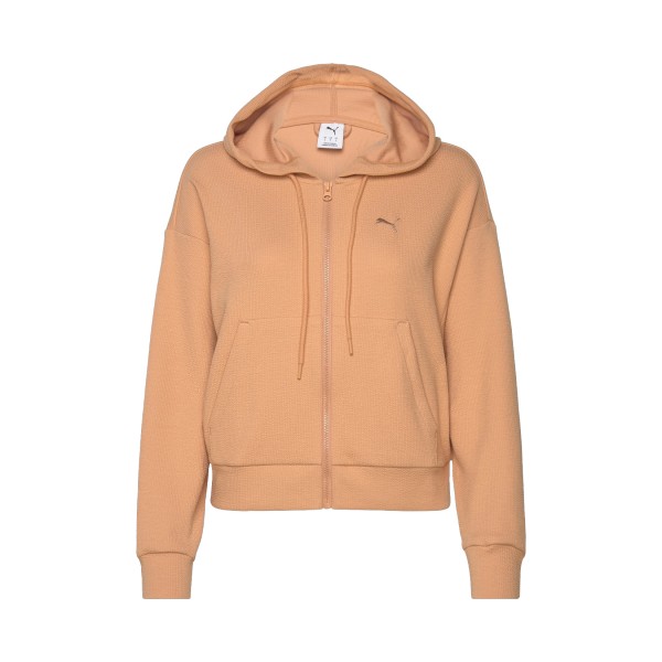 Puma HER Comfort Crop Hooded Laid Back Γυναικεια Ζακετα Ανοιχτο Πορτοκαλι