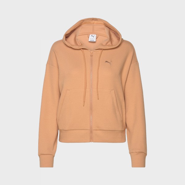 Puma HER Comfort Crop Hooded Laid Back Γυναικεια Ζακετα Ανοιχτο Πορτοκαλι