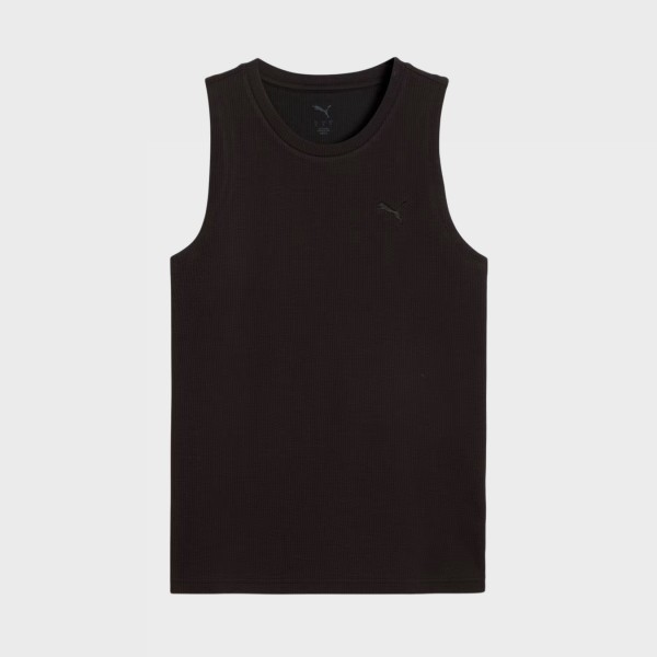 Puma HER Sleek Tank Cat Logo Γυναικεια Αμανικη Μπλουζα Μαυρη
