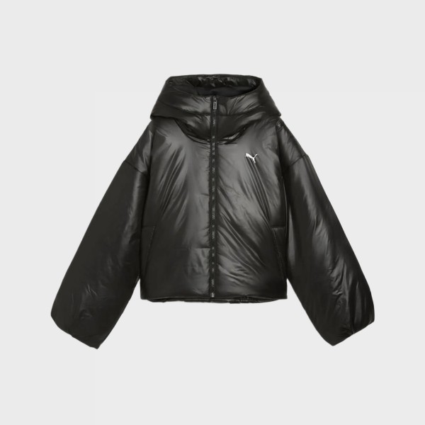 Puma Wardrobe Ess Shiny Hooded Padded J