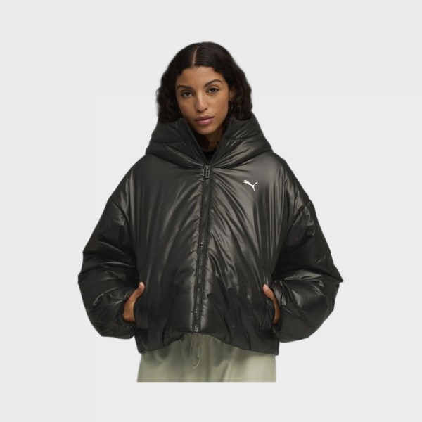 Puma Wardrobe Ess Shiny Hooded Padded J