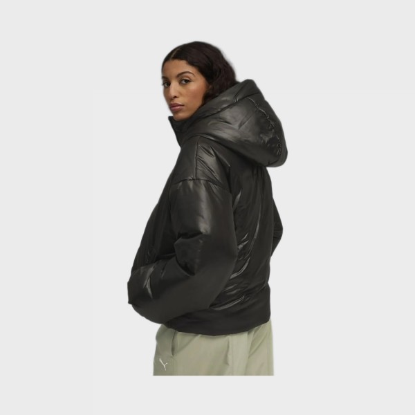 Puma Wardrobe Ess Shiny Hooded Padded J