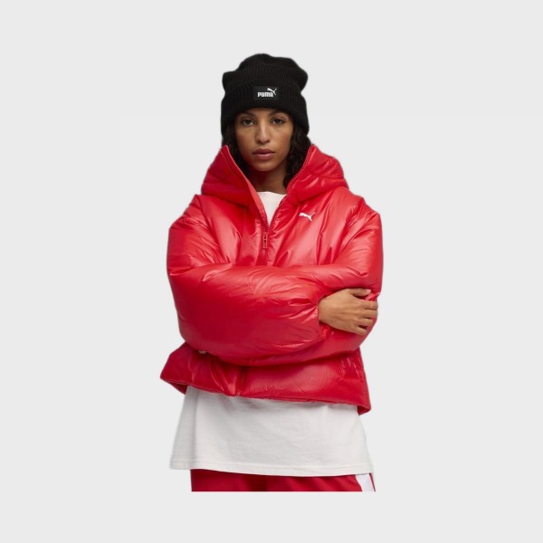 Puma Wardrobe Ess Shiny Hooded Padded J