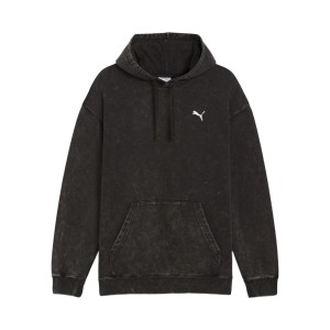 Puma Ess Elevated Relaxed Wash Style FL Hooded Ανδρικο Φουτερ Μαυρο