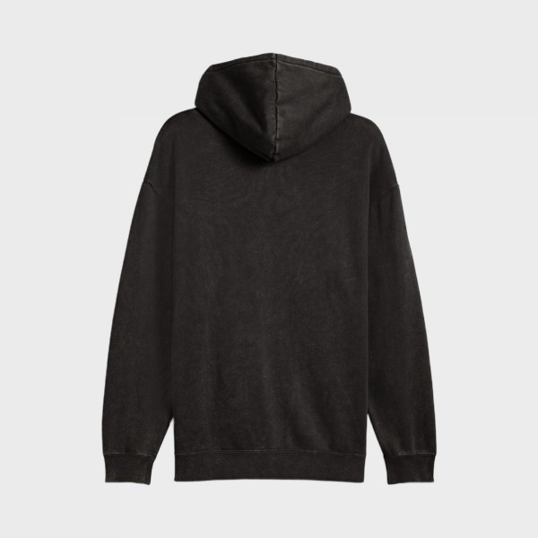 Puma Ess Elevated Relaxed Wash Style FL Hooded Ανδρικο Φουτερ Μαυρο