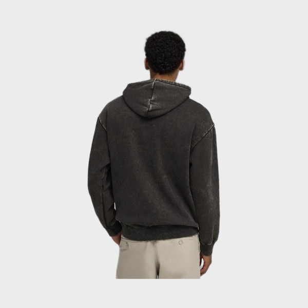 Puma Ess Elevated Relaxed Wash Style FL Hooded Ανδρικο Φουτερ Μαυρο