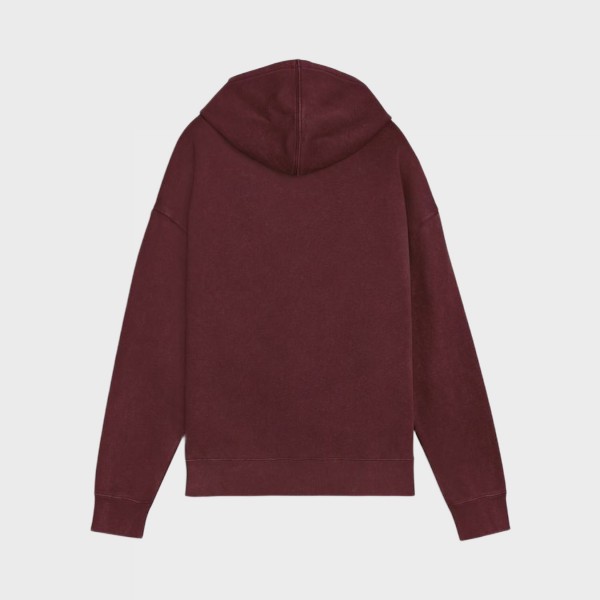 Puma Ess Elevated Relaxed Wash Style FL Hooded Γυναικειο Φουτερ Μπορντο