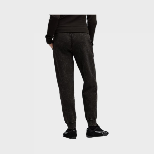 Puma Ess Elevated Comfort Wash Style FL Γυναικειο Παντελονι Μαυρο