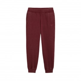 Puma Ess Elevated Comfort Wash Style FL Γυναικειο Παντελονι Μπορντο