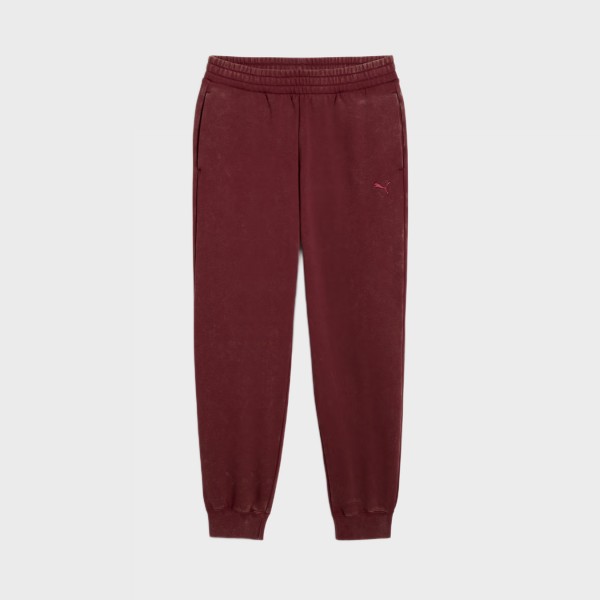 Puma Ess Elevated Comfort Wash Style FL Γυναικειο Παντελονι Μπορντο