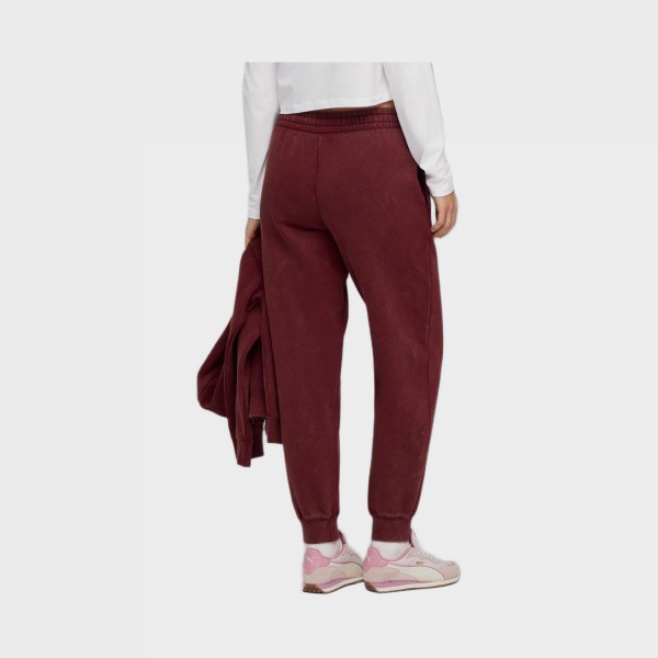 Puma Ess Elevated Comfort Wash Style FL Γυναικειο Παντελονι Μπορντο