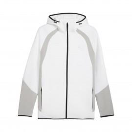 Puma Evostripe Full Zip Tech DK Hooded Ανδρικη Ζακετα Λευκη
