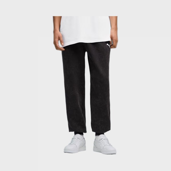 Puma Essentials Elevated Acid Wash Ανδρικη Φορμα Μαυρη
