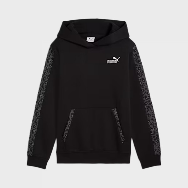 Puma Ess Graphic Animal FL Hooded Παιδικο Φουτερ Μαυρο