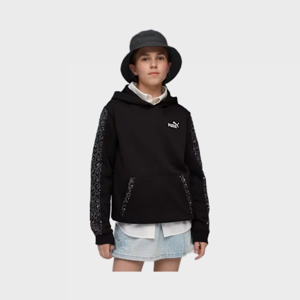 Puma Ess Graphic Animal FL Hooded Παιδικο Φουτερ Μαυρο
