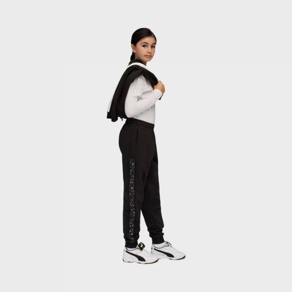 Puma Ess Graphic Animal High Waist FL Εφηβικο Παντελόνι Μαυρο