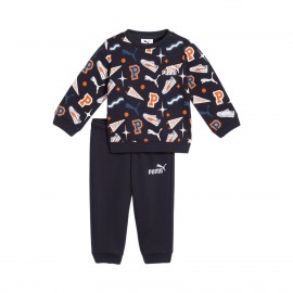 Puma Minicats AOP Crew FL Βρεφικο Σετ Ρουχων Ναυτικο Μπλε
