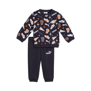 Puma Minicats AOP Crew FL Βρεφικο Σετ Ρουχων Ναυτικο Μπλε