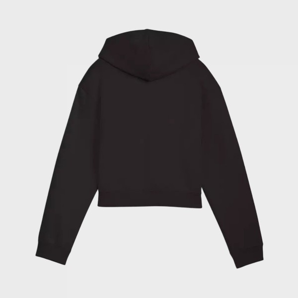 Puma Essentials 2 Logo FleeceHooded Κοριτσιστικο Εφηβικο Φουτερ Μαυρο