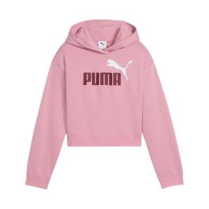 Puma Essentials 2 Logo FleeceHooded Κοριτσιστικο Εφηβικο Φουτερ Ροζ