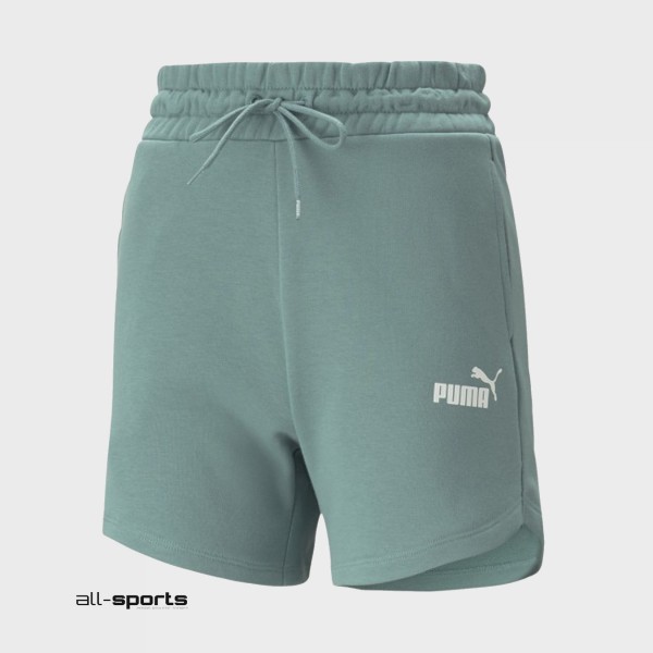Puma Essentials Core High Waist Γυναικειο Σορτσακι Πρασινο