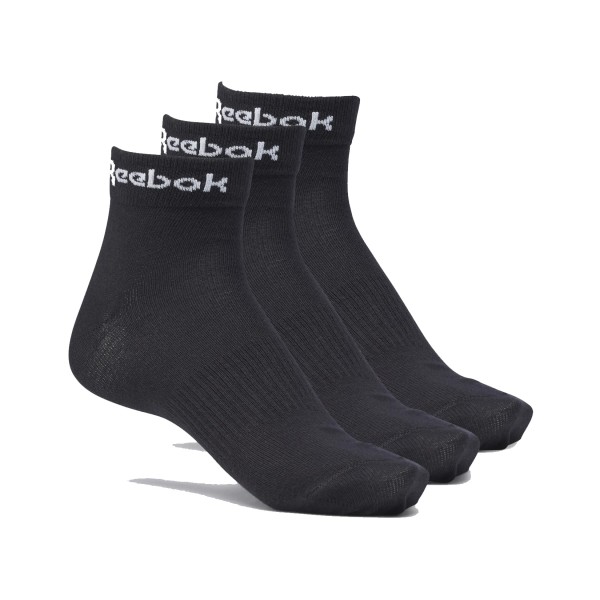Reebok Active Core Ankle Unisex 3P Καλτσες Μαυρες