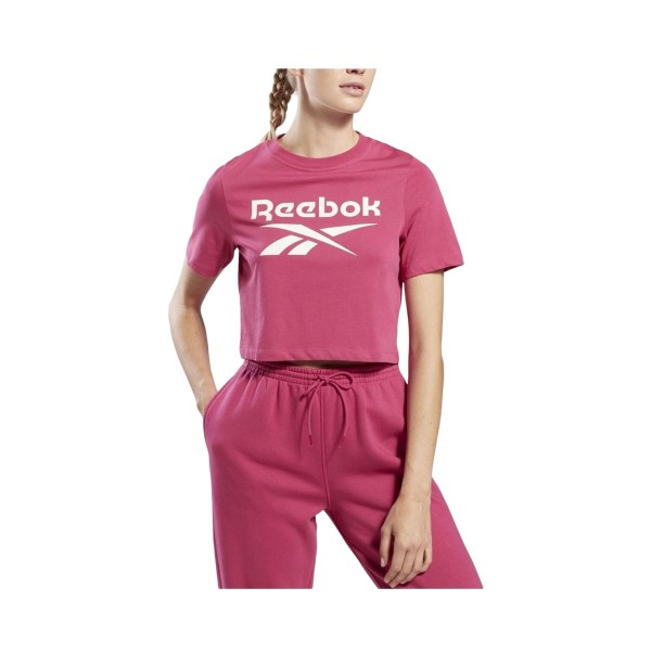 Reebok Fitness Identity Crop Γυναικεια Μπλουζα Ροζ