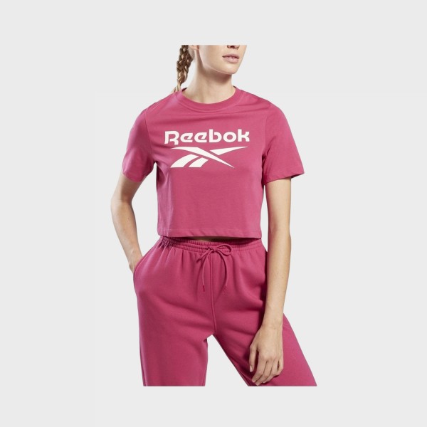 Reebok Fitness Identity Crop Γυναικεια Μπλουζα Ροζ