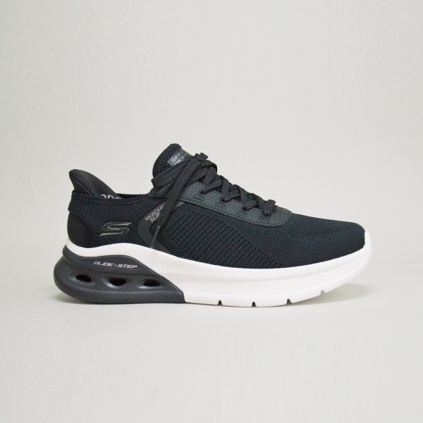 Skechers Slip Ins Engineered Knit Glide Ανδρικο Παπουτσι Μαυρο - Λευκο