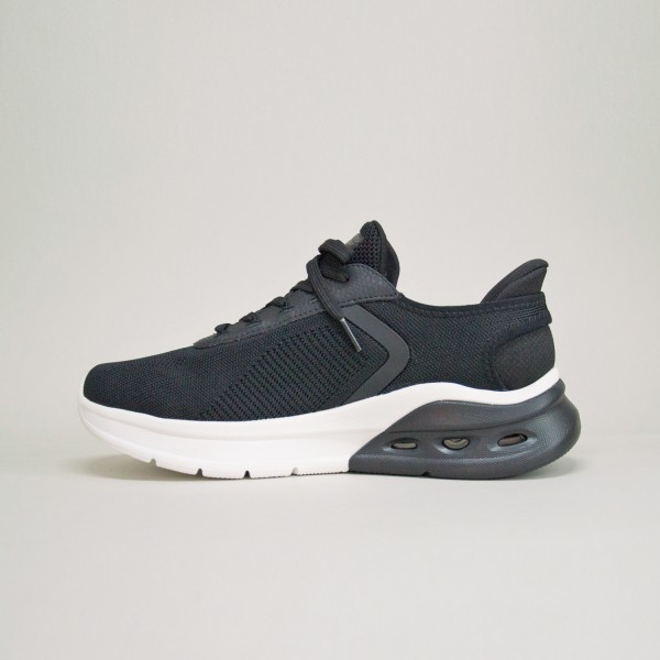 Skechers Slip Ins Engineered Knit Glide Ανδρικο Παπουτσι Μαυρο - Λευκο