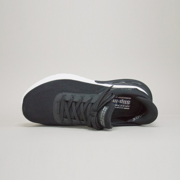 Skechers Slip Ins Engineered Knit Glide Ανδρικο Παπουτσι Μαυρο - Λευκο