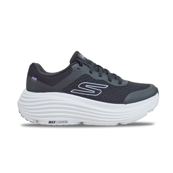 Skechers Max Cushioned Engineered Mesh Lace Up Γυναικειο Παπουτσι Μαυρο - Λευκο