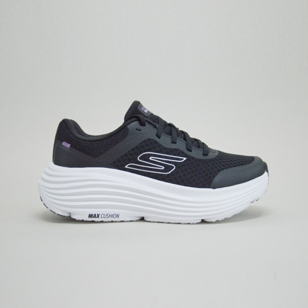 Skechers Max Cushioned Engineered Mesh Lace Up Γυναικειο Παπουτσι Μαυρο - Λευκο